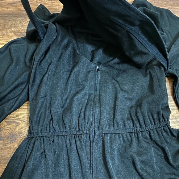 Retro vintage black midi dress w/ cowl back - Picture 14 of 16